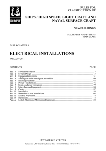 DNV Ship/HSLC rules Pt.4 Ch.8 - Electrical