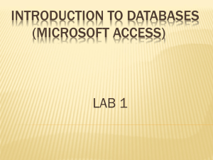 introduction to databases (microsoft access)