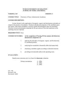 Chemistry of Nurse Administered Anesthesia