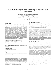 SQL DOM: Compile Time Checking of Dynamic SQL Statements