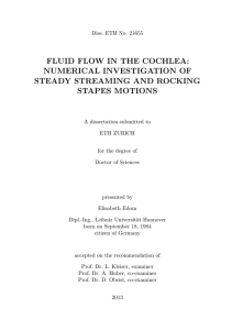 Fluid Flow in the Cochlea - ETH E-Collection