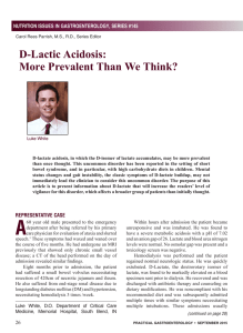 D-Lactic Acidosis: More Prevalent Than We Think?