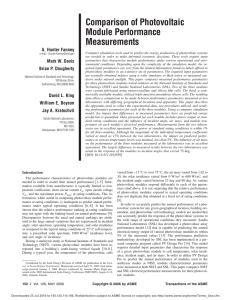 Comparison of Photovoltaic Module Performance Measurements