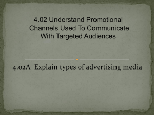 4.02 Understand promotional channels used to communicate with