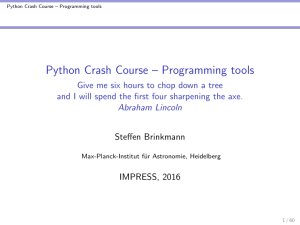Python Crash Course – Programming tools