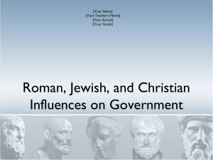 Roman, Jewish, and Christian Influences on Government