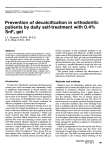 Prevention of decalcification in orthodontic patients