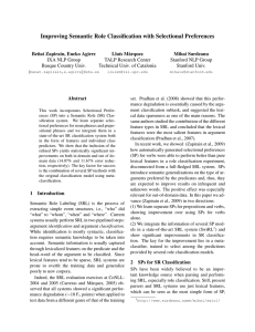 Improving Semantic Role Classification with Selectional Preferences