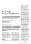Biotech drugs: biological therapeutic agents