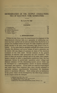 Determination of the output characteristics of electron tube generators