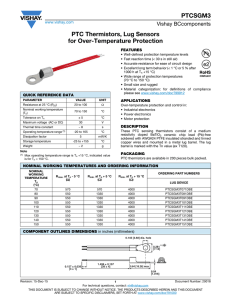 PTCSGM3 PTC Thermistors, Lug Sensors for Over