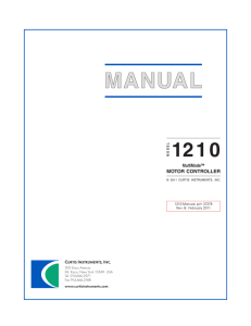 MOTOR CONTROLLER - Curtis Instruments