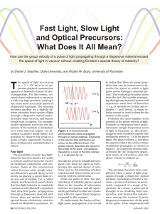 Fast Light, Slow Light and Optical Precursors: What