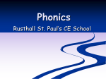Phonics at Rusthall - Rusthall St Paul`s CE Primary School