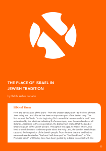 THE PLACE OF ISRAEL IN JEWISH TRADITION