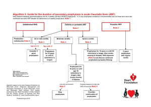 Guide for the duration of secondary prophylaxis in acute rheumatic