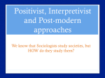 Positivist, Interpretivist and Post-modern approaches