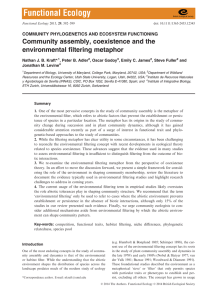 Community assembly, coexistence and the environmental filtering