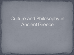 Culture and Philosophy in Ancient Greece