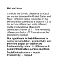 Hall and Jones Consider the 35-fold difference in output per worker