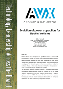 Evolution of power capacitors for Electric Vehicles