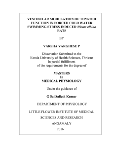 VESTIBULAR MODULATION OF THYROID FUNCTION IN FORCED