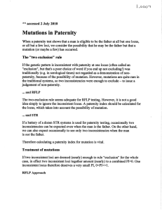 Mutations in Paternity