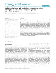 Individual phenotypic variation reduces interaction strengths in a