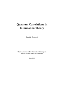 Quantum Correlations in Information Theory