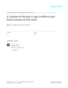 A Calculus for Belnap`s Logic in Which Each Proof Consists of Two