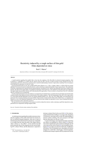 Resistivity induced by a rough surface of thin gold films deposited on