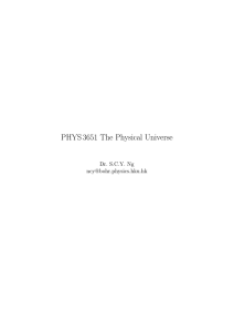 PHYS 3651 The Physical Universe