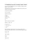 6-10 Simplifying Expressions Containing Complex Numbers