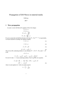 Propagation of EM Waves in material media