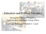 Education and Political Tolerance