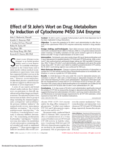 Effect of St John`s Wort on Drug Metabolism by Induction of