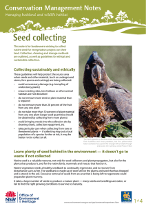 Seed Collecting - Office of Environment and Heritage