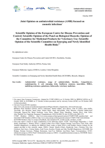 Joint Opinion on antimicrobial resistance (AMR - EFSA