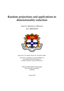 Random projections and applications to