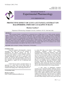 International Journal of Experimental pharmacology