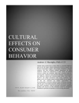 CULTURAL EFFECTS ON CONSUMER BEHAVIOR