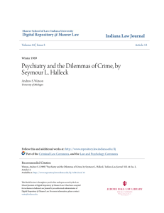 Psychiatry and the Dilemmas of Crime, by Seymour L. Halleck