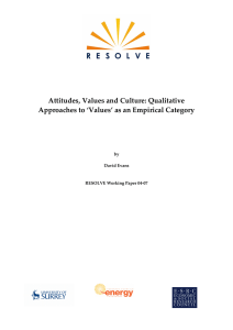 Attitudes, Values and Culture: Qualitative Approaches to
