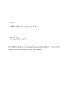 Notes on Relativistic Dynamics