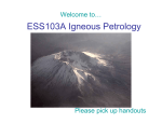 ESS103A Igneous Petrology - UCLA - Earth, Planetary, and Space