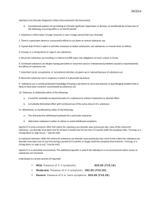 Substance use disorder diagnostic criteria