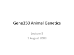 5. Gene350 Animal Genetics 3 August 2009