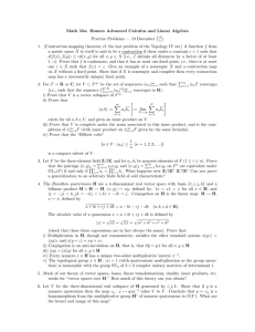 Math 55a: Honors Advanced Calculus and Linear Algebra Practice
