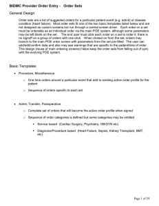 BIDMC Provider Order Entry - Order Sets