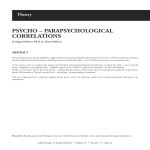 PSYCHO – PARAPSYCHOLOGICAL CORRELATIONS